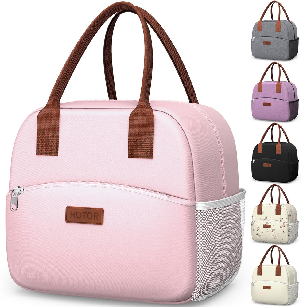 HOTOR Lunch Bag for Women & Men - Wear-Resistant Insulated Lunch Box with Large Capacity, Multi-Functional Cooler Bag for Office, Picnic, Black, 10L,10.60" x 5.90" x 9.50"
