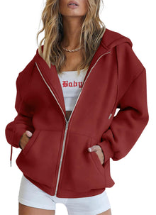 PRETTYGARDEN Women's 2026 Spring Zip Up Y2K Hoodies Casual Long Sleeve Sweatshirts Fall Winter Track Jackets with Pockets