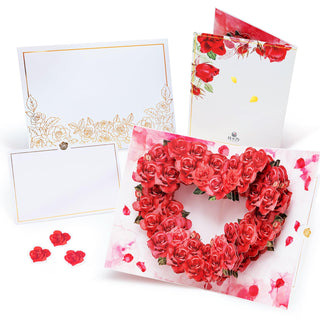 HIBINO 3D Pop-Up Christmas Wreath Card | With Slide-Out Message Note | Handcrafted Holiday Greeting Card | Perfect for Christmas, Holiday Wishes & Winter Greetings | Designed in Japan