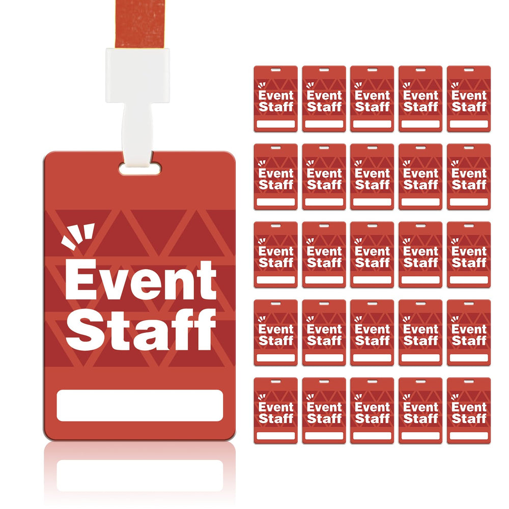 Event Staff Lanyards 25pcs - Reusable & Flexible PVC ID Badges for Office, School, Events,Durable Anti-Bend Plastic Cards for Exhibition Guests by OSTENBIG (Green)