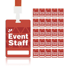 Event Staff Lanyards 25pcs - Reusable & Flexible PVC ID Badges for Office, School, Events,Durable Anti-Bend Plastic Cards for Exhibition Guests by OSTENBIG (Green)