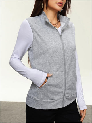 SOLY HUX Womens Zip Up Lightweight Vests Casual Sleeveless Jackets Scrubs with Pockets Spring Summer