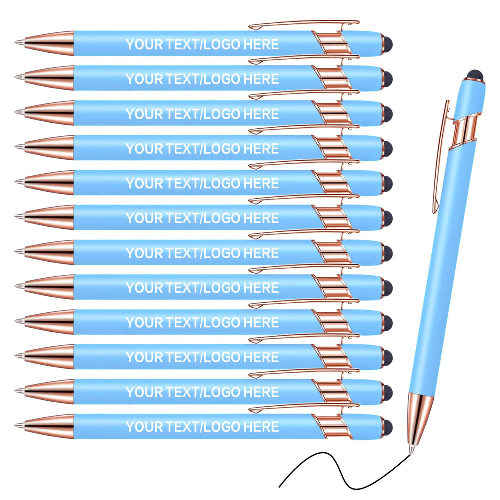 Touch-Sensitive Custom Pens with Logo/Text/Name Printing - Bulk Personalized Ballpoint Pens for Corporate Gifts, Graduation Party Favors (5-2000pcs)