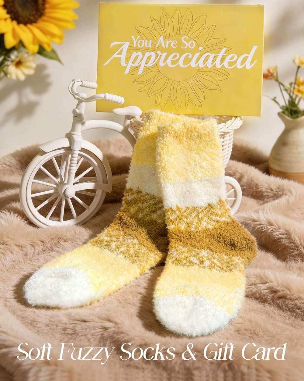 Thank You Gift Basket for Women - 7pcs Teacher Appreciation Gifts, Thank You Gift Baskets for Teacher, Nurse, Employee, Coworker, Social Worker, Secretary with Crochet Sunflower