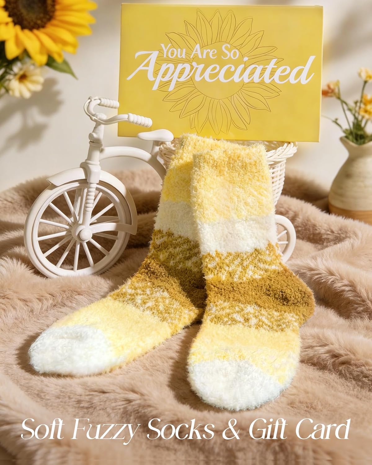Thank You Gift Basket for Women - 7pcs Teacher Appreciation Gifts, Thank You Gift Baskets for Teacher, Nurse, Employee, Coworker, Social Worker, Secretary with Crochet Sunflower