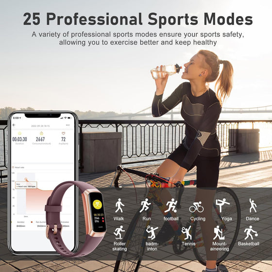 Fitness Tracker with Step Counter/Calories/Stopwatch, Activity Tracker, Health Tracker with Heart Rate Monitor, Sleep Tracker,1.10''AMOLED Touch Color Screen, Pedometer Watch for Women Men - hover image