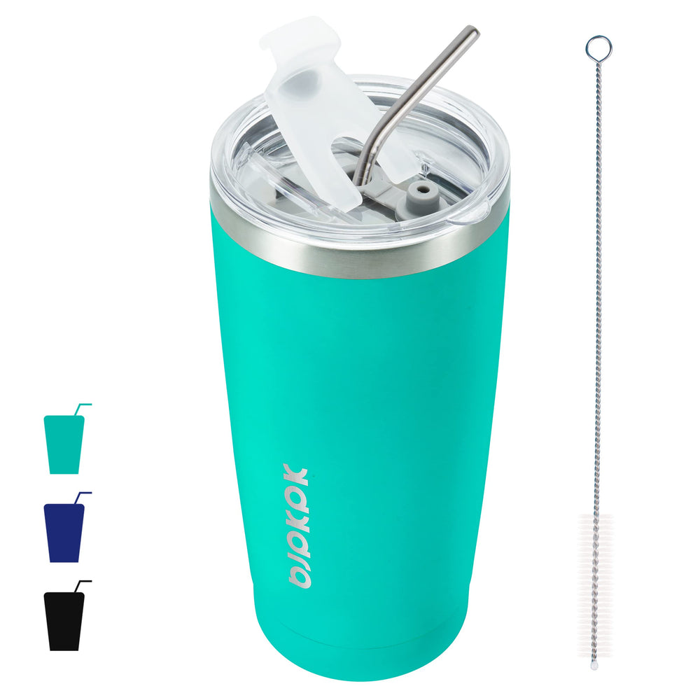 BJPKPK 30oz Stainless Steel Tumbler Color Block Insulated Tumblers Cup with Lid and Straw, Double Walled Travel Coffee Mug,Mint