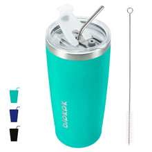 BJPKPK 30oz Stainless Steel Tumbler Color Block Insulated Tumblers Cup with Lid and Straw, Double Walled Travel Coffee Mug,Mint