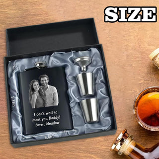 Custom Flask for Men Personalized Engraved 8 Oz Hip Flasks With Photo Text Customized Liquor Flask Gifts for Grandpa Men Him Dad Husband Fathers Day Christmas Groomsman (Custom Photos)