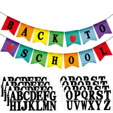 Mooliwe Classroom Decor DIY Banner, Welcome Back to School Party Supply Custom Hanging Bunting Garland Kit with Letters for First Day of School Ambience Celebration Decoration(White,Notebook)