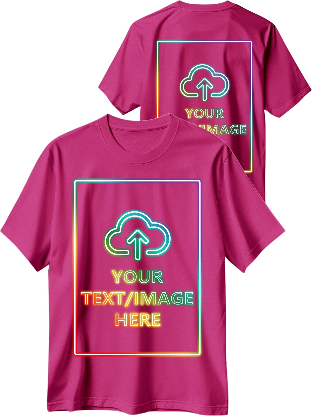 Custom T Shirts with Photo/Logo/Text - Personalized Comfort Cotton Tee for Men Women Design Your Own Shirt Front & Back Print