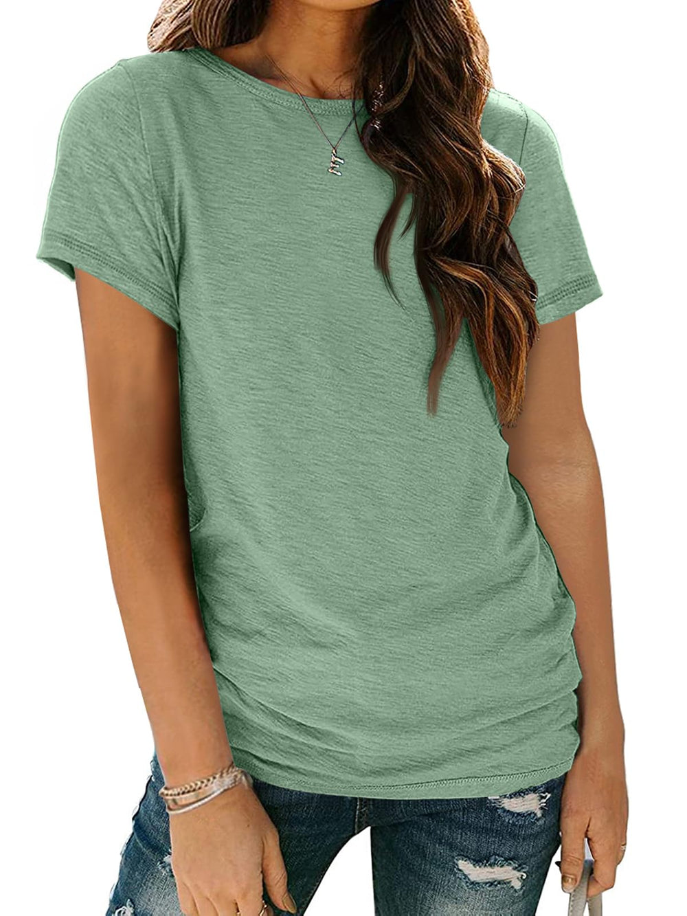 AUTOMET Women's Short Sleeve Shirts Summer Tops Crew Neck Basic Tees Casual Tshirts