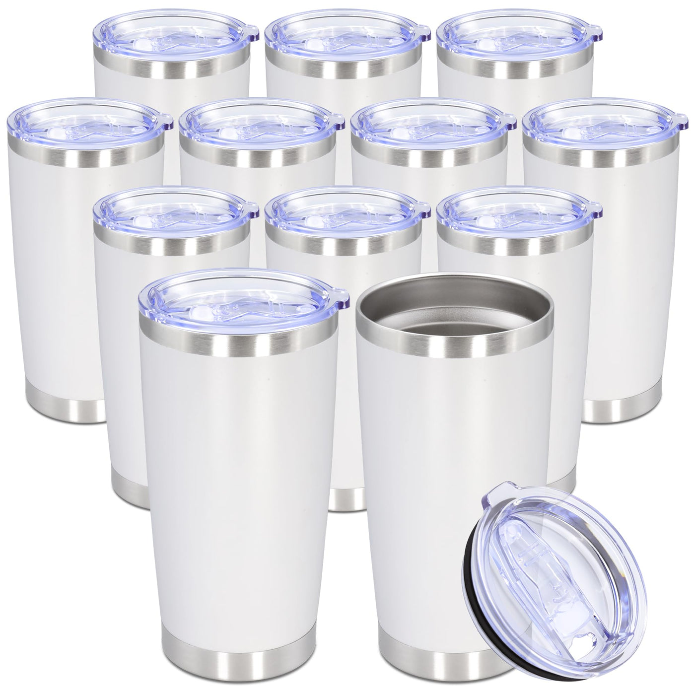 20oz Tumbler Stainless Steel Tumbler Cup with Lid Vacuum Insulated Double Wall Travel Mug, Durable Powder Coated Travel Coffee Tumbler Mug for Hot & Cold Drinks, Purple,1 Pack