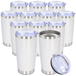 20oz Tumbler Stainless Steel Tumbler Cup with Lid Vacuum Insulated Double Wall Travel Mug, Durable Powder Coated Travel Coffee Tumbler Mug for Hot & Cold Drinks, Purple,1 Pack