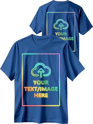Custom T Shirts with Photo/Logo/Text - Personalized Comfort Cotton Tee for Men Women Design Your Own Shirt Front & Back Print