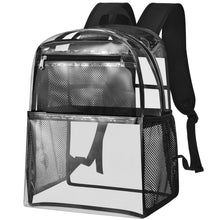 Paxiland Clear Backpack Stadium Approved 12×12×6 with Reinforced and Wider Shoulder Straps, Small Clear Bag for Schools, Concerts, Work, Festivals and Sporting Events - Black
