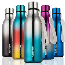 BJPKPK Insulated Water Bottles, 18 oz Stainless Steel Metal Water Bottle with Strap, BPA Free Leak Proof Jugs, Mugs, Flasks, Reusable Thermal Flasks for Sports & Travel, Orange