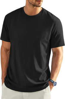 EKLENTSON Men's Cotton Crewneck T-Shirts Short Sleeve Plain Tee Moisture Wicking Casual Tshirts Solid Color