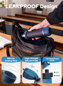 Opard Zip 20oz Plastic Water Bottle Dishwasher Safe, Leakproof Flip-Top Lid, BPA Free Tritan, Wide Mouth Reusable Kids Water Bottle for School Hiking Commuting Outdoor Travel and Gym