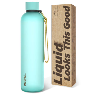 Opard Slim Water Bottle 27oz, Dishwasher Safe Plastic Water Bottle BPA-Free, Leakproof Screw Top, Cream White, Reusable for Travel School Sport Gym Hiking