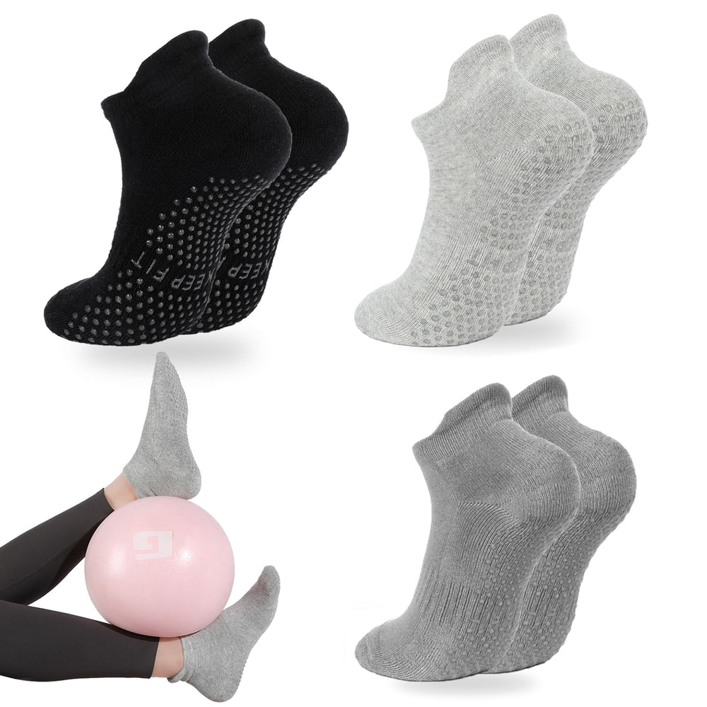 loudashuaiqi Grip Pilates Socks Non Slip Athletic Yoga Socks with Grips for Women Grippy socks for Hospital Workout Barre