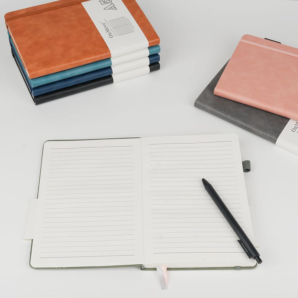 Notebooks Journal for Women Men 12 Pack Bulk Leather Hardcover with Pen Holder A5 160 Pages 100 GSM Thick Paper for Work School Lined Brown