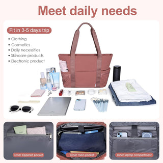 NOL Lightweight Puffer Tote Bag for Women-Quilted Shoulder Bag with Zippered Compartments | Waterproof Puffy Handbag for Work