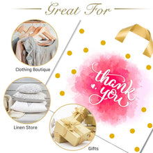 Thank You Bags - 50 Pack 10x12In Extra Thick Merchandise Bags with Loop Handle for Small Business Retail