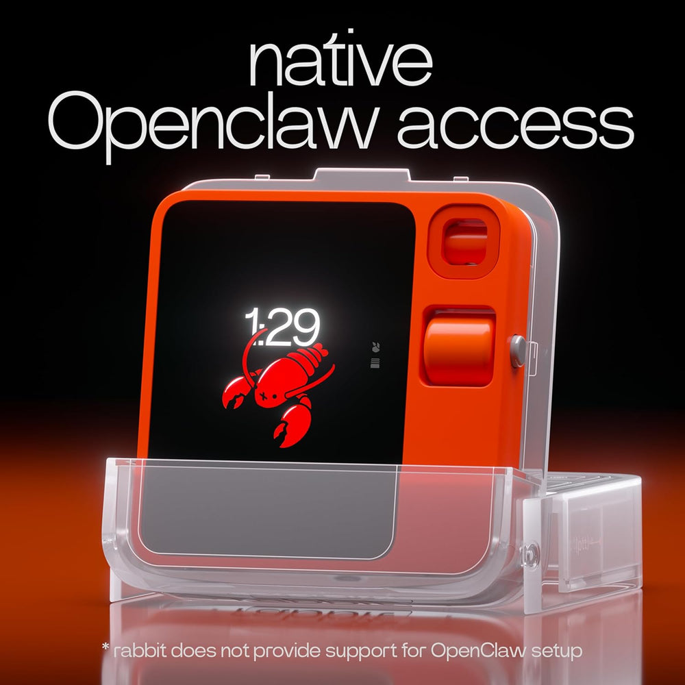 Rabbit r1 AI Voice-Activated Gadget with New and Improved AI Note Taker — No Subscription Fees — Vibe Coding and OpenClaw on Device, Voice Recorder, Unlimited Transcriptions and Meeting Summaries