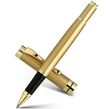 BEILUNER Ballpoint Pens, Stunning Black Chrome Metal Pen with Golden Trim, Best Ball Pen Gift Set for Men & Women, Professional, Executive, Office, Nice Pens-Gift Box with 0.5mm Black Extra Refill