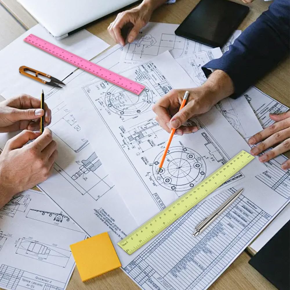 Ruler 12 Inch,Kid Rulers for School,Rulers Bulk for Classroom 8 Pack