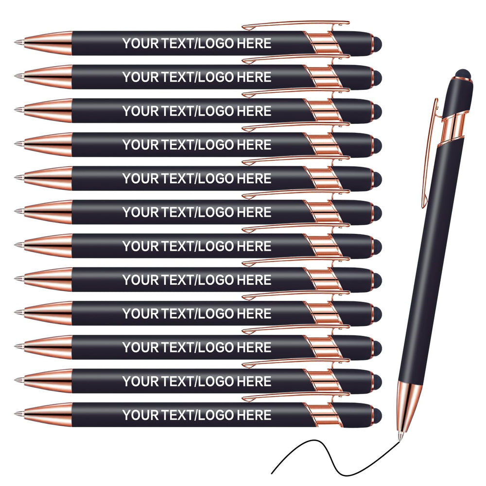 Touch-Sensitive Custom Pens with Logo/Text/Name Printing - Bulk Personalized Ballpoint Pens for Corporate Gifts, Graduation Party Favors (5-2000pcs)