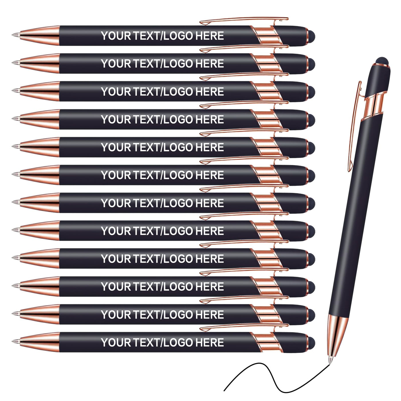 Touch-Sensitive Custom Pens with Logo/Text/Name Printing - Bulk Personalized Ballpoint Pens for Corporate Gifts, Graduation Party Favors (5-2000pcs)