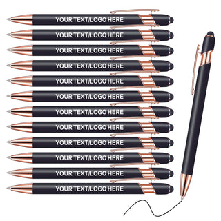 Touch-Sensitive Custom Pens with Logo/Text/Name Printing - Bulk Personalized Ballpoint Pens for Corporate Gifts, Graduation Party Favors (5-2000pcs)