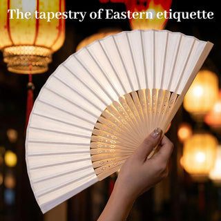 JOHOUSE 12 Pcs White Hand Fan Foldable, 8.3 Inch Folding Fans Handheld for Women Wedding Guest Gifts, Party Favors, Bridal & Baby Shower Favors, DIY Crafts & Summer Cooling