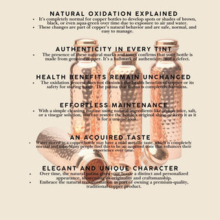 Advanced Mixology Hammered Copper Water Bottle Set of 4 (34 oz/1000ml) – 100% Pure Copper, Ayurvedic Health Benefits, Durable, Leak-Proof, Reusable, Premium Quality