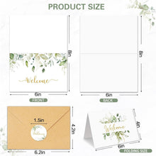 25 Pack 4x6In Welcome Cards for Guests, New Employees with Envelopes, 5 Elegant Green Leaf Designs Greeting Bulk Cards for Business, New Home, Wedding, Baby Shower, Hotels, Birthday