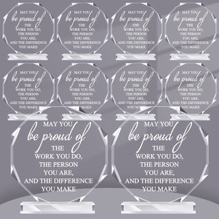 Bucherry 10 Pcs Employee Appreciation Awards for Coworker Acrylic Thank You Trophy May You Be Proud of The Work You Do Sign Prizes Retirement Goodbye Farewell Gift for Women Men(Stylish)