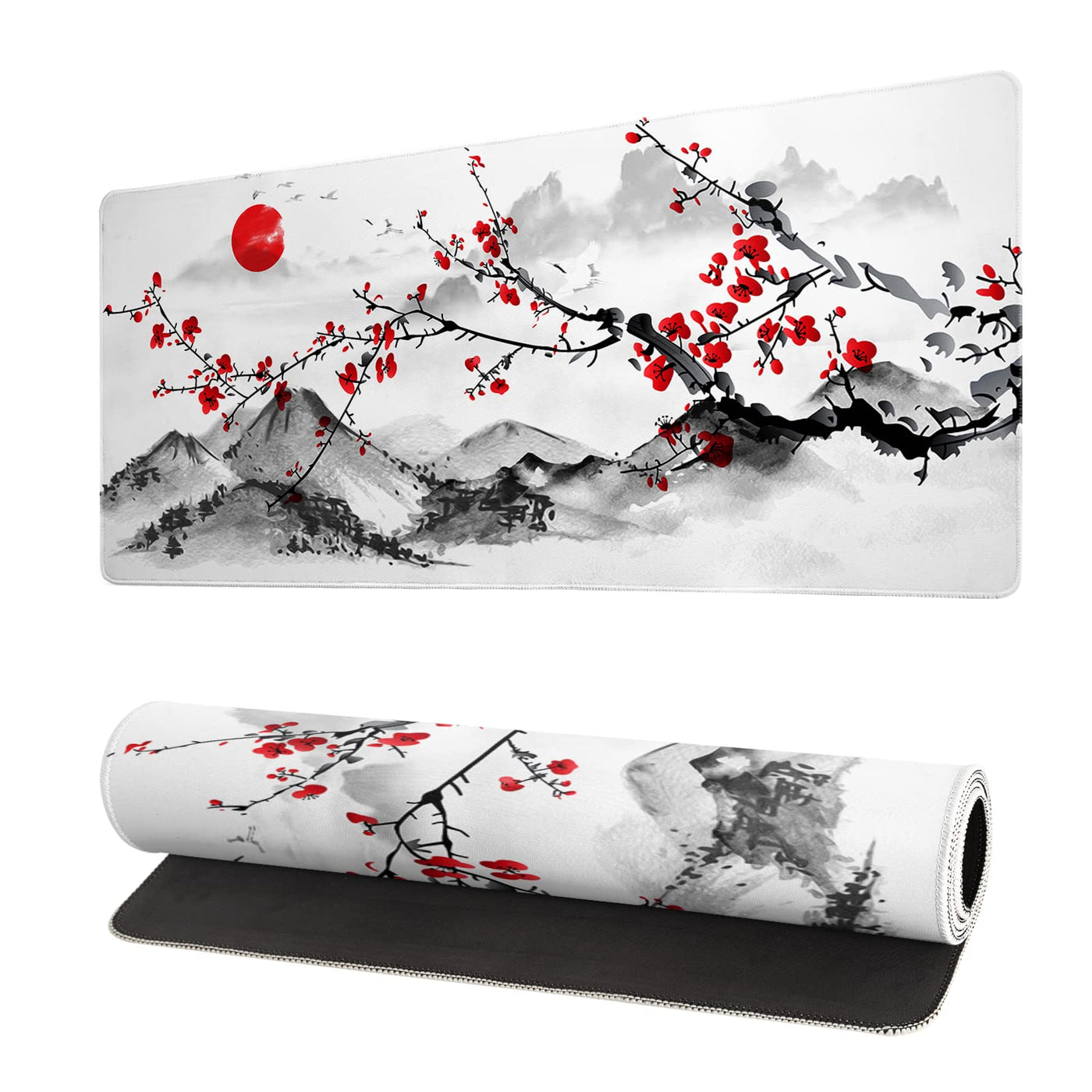 Tokyo Street Mouse Pad Anime Japanese Desk Mat Kawaii Large Gaming Mousepad XL Beige Cute Mousepad Gaming Non-Slip Rubber Base Stitched Edges Keyboard Mouse Mat Desk Pad for Office Home and Game