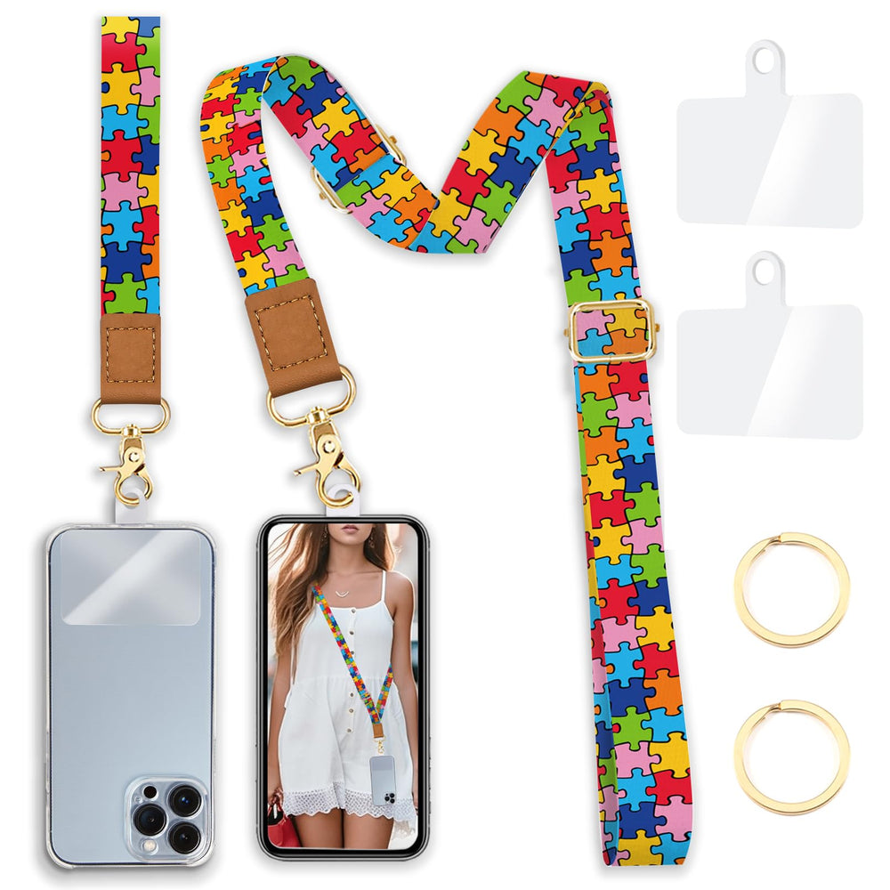 Yonlevres Flower Phone Lanyard Crossbody Strap, Floral Cell Phone Lanyards for around the Neck Wristlet Wrist Strap Adjustable for Keys Case Accessories Travel Essentials