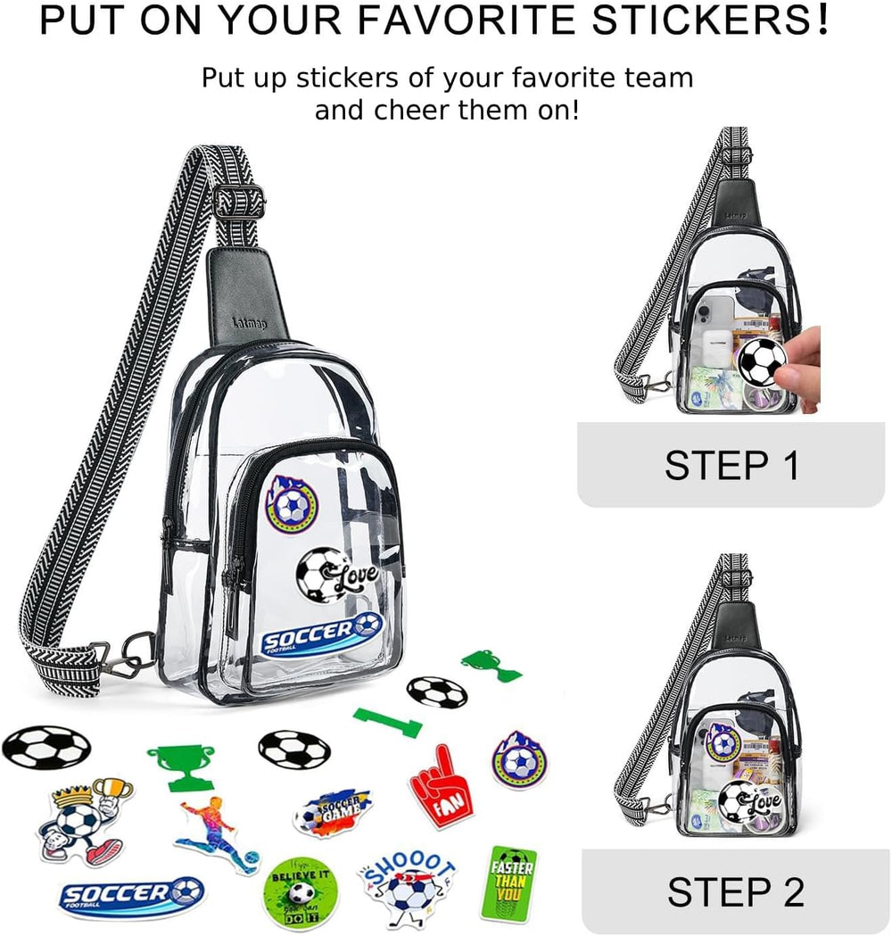 LATMAP Clear Bag for Stadium Events, Clear Purse for Women Stadium Crossbody Bag, Transparent Bag for Concerts Sports
