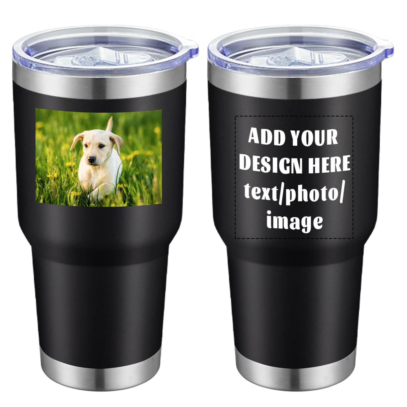 MEWAY Personalized Custom 12oz Wine Tumbler with Lid, Insulated Double Wall Vacuum Travel Tumbler Gifts with Text Photo Logo (Blue, 1pack)