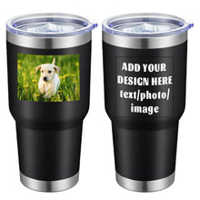 MEWAY Personalized Custom 12oz Wine Tumbler with Lid, Insulated Double Wall Vacuum Travel Tumbler Gifts with Text Photo Logo (Blue, 1pack)