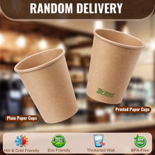 150 Pack 8 oz Disposable Paper Cups, Brown Coffee Cups Unbleached Kraft Paper, Sturdy Leak Resistant Hot/Cold Disposable Cups for Party Home Office