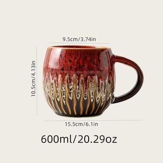 Large Ceramic Coffee Mug - 20oz Big Tea Cup, Red | Large Tea Mug, Microwave Safe, Dishwasher Safe