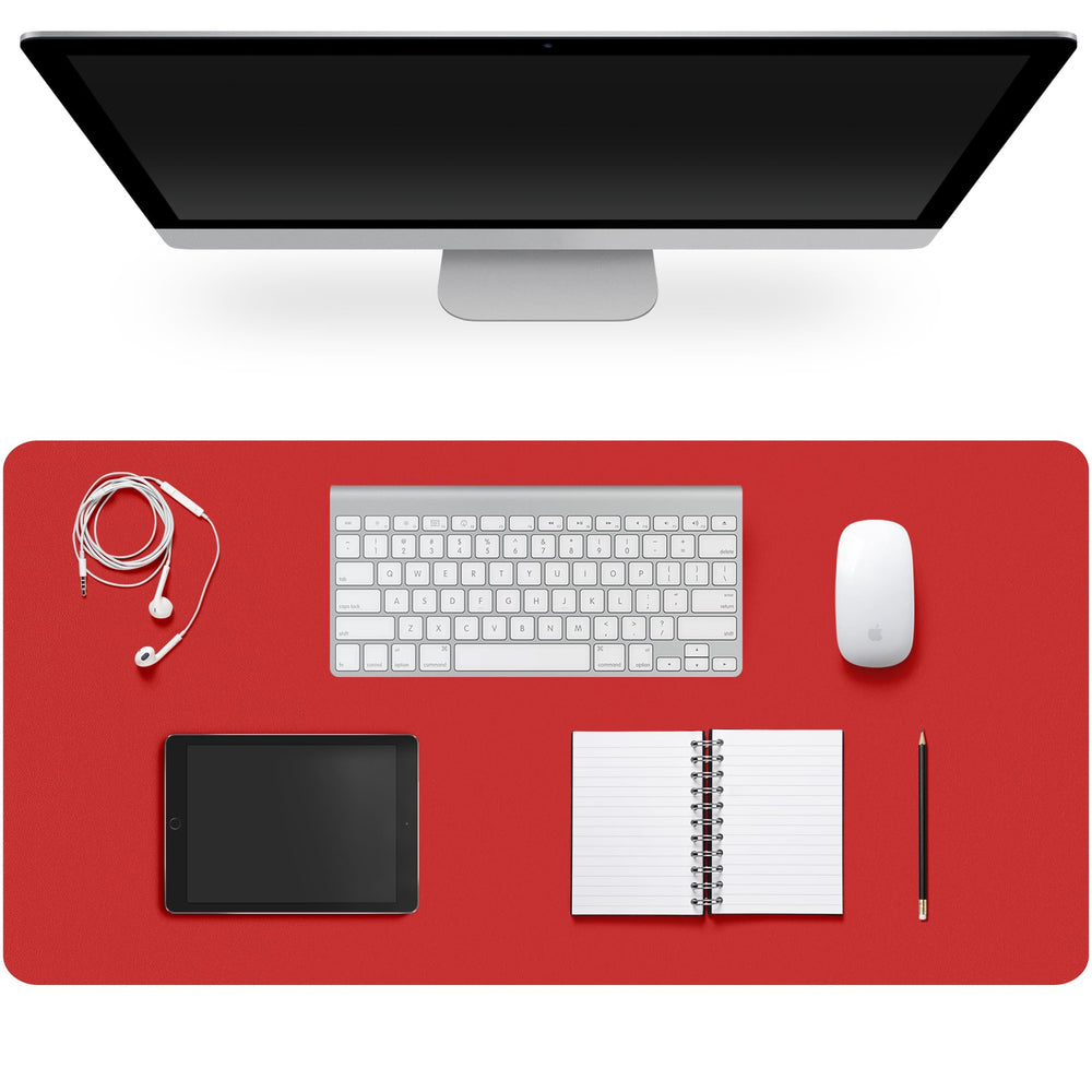 Leather Desk Pad Protector,Non-Slip Desk Pad,on-Slip PU Leather Large Mouse Pad,Easy Clean Desk Protecor Mat,Writing Pad for Office Work/Home/Decor(Black, 23.6" x 13.7")
