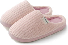 HUXMEYSON Slippers for Women, Warm Memory Foam Comfy House Slippers with Anti-Skid Rubber Sole for Indoor and Outdoor