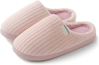 HUXMEYSON Slippers for Women, Warm Memory Foam Comfy House Slippers with Anti-Skid Rubber Sole for Indoor and Outdoor