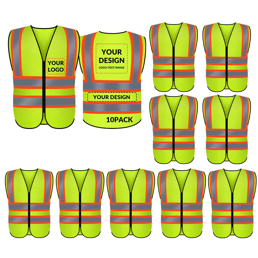 BeautyWill Custom Safety Vest Logo Class 2 High Visibility Reflevtive Vest Outdoor Protective Workwear