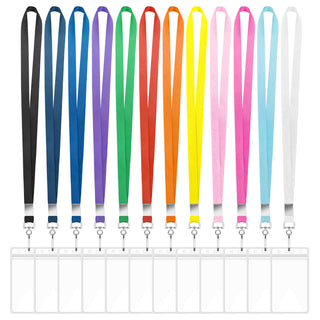 12 Pack Lanyards for ID Badges Cruise Lanyard for Ship Cards with Waterproof ID Badge Holder Cruise Essentials 2026 (12 Colors)